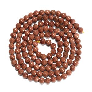 Gold Goldstone Plain Rounds Approx 8mm, 1m Strand