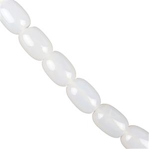480cts Brazilian Branca Onyx Plain Barrel Beads Approx 13x18mm, 38cm Strand