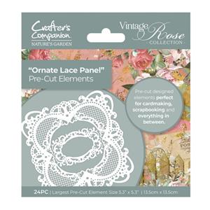 Nature's Garden - Vintage Rose -Pre-cut elements - Ornate Lace Panel - 24PC