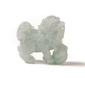 140cts Type A Jadeite Carved Fu dog, Approx 40-42x43-45mm 