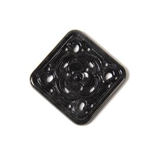 25cts Type A Imperial  Black Jadeite Pendant Approx 30mm, 1pc   