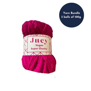 Bundle of Juey Super Chunky Yarn 3 x 100g Balls - Magenta