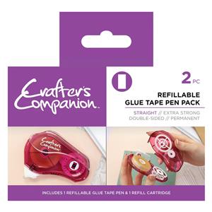 Crafter's Companion Glue Tape Pen & Refill Pack - Straight (2 Pack)