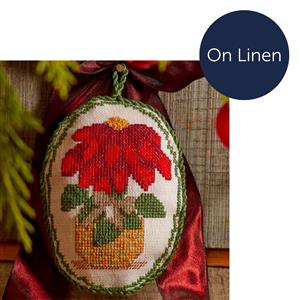 Cross Stitch Guild Poinsettia Door Hanging Kit on Linen