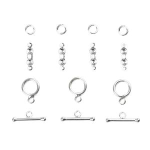 925 Sterling Silver Toggle Clasp Findings Pack, 11pcs