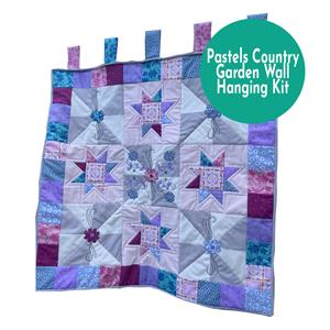 Pastels Country Garden Wall Hanging Kit: Instructions, FQ Pack (8pcs) & Fabric (1.5m)
