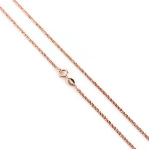 Rose Gold Plated 925 Sterling Silver Cauliflower Chain Approx 1x 2mm, Length Approx 20 Inch