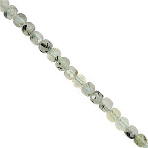 68cts Prehnite Faceted Cube Approx 4 to 4.50mm, 38cm Strand