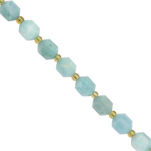 100cts Amazonite Faceted Satellite Cut Approx 7.5 x6.5 to 8x6.5mm, 38cm Strand with Spacer