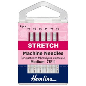 Hemline Sewing Machine Stretch Needles - Fine Pack of 6