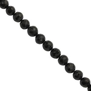 65cts Black Spinel Faceted Round Approx 5 to 6mm, 21cm Strand 