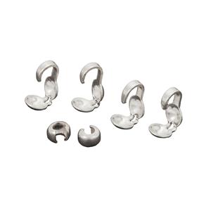 925 Sterling Silver Crimp & Knot Covers Approx 3mm 2pcs & Crimp Covers Approx 8mm 4pcs