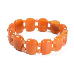 160cts Orange Gold Silk Jade Double Drill Cushion Approx 18x13mm + Plain Round Spacer Beads Approx 4mm