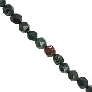 100cts Blood Jasper Faceted Star Cut Approx 7 to 8mm, 28cm Strand