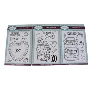 NEW Creative Expressions Sam Poole 6 in x 4 in Clear Stamps - Set of 3