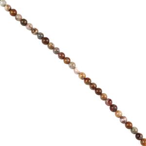 150cts Natural Brown Crazy Lace Agate Plain Rounds Approx 8mm, 37cm Strand 