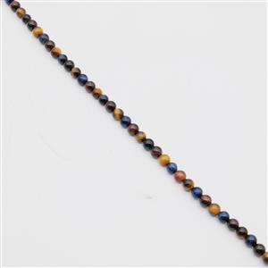 100cts Multi-Colour Tigers Eye Plain Rounds Strand approx. 6mm; 38cm