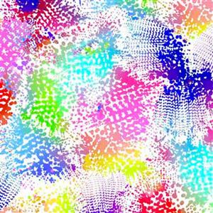 Neo Geo Collection Sponged Texture Rainbow Fabric 0.5m