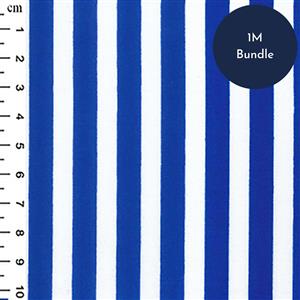 Royal Stripes on White Fabric Bundle 1m Precut. Save £2!