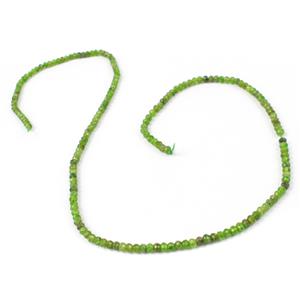 20cts Diopside Faceted Rondelles Approx 2x3mm, 38cm Strand 