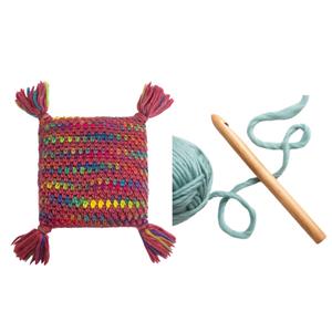 Wool Couture Multi Ellie Cushion Crochet Kit With Free Crochet Hook Worth £5