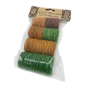 Mulberry Paper- Handmade Ribbon Rolls - Pack 1 Tan & Green