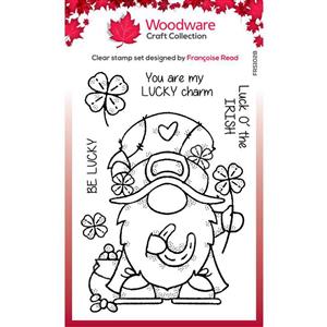 Woodware Clear Singles Lucky Gnome 4 in x 6 in Stamp