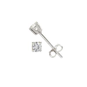 Ceylon White Sapphire, 925 Sterling Silver Stud Earrings