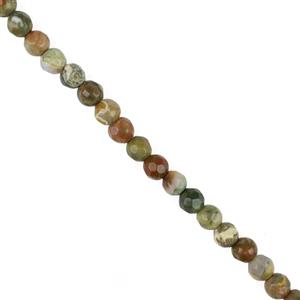 40cts Rhyolite Faceted Rounds Approx 4mm, 38cm Strand