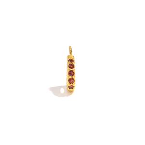 January Birthstone Collection: Gold 925 Sterling Silver Clip Bail  with Garnet Approx 10x7.5mm