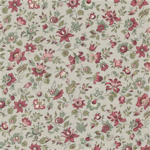 Moda French General Antoinette Collection Bunched Flowers Smoke Fabric 0.5m