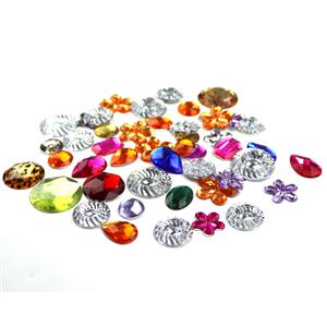 New Creative Acrylic Jewels In Assorted Colours - 70g pack  