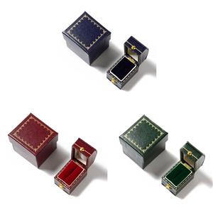  Antique Style, Leatherette Victorian Style Rectangular Ring Box, Approx 2.5x3.5x3.3cm