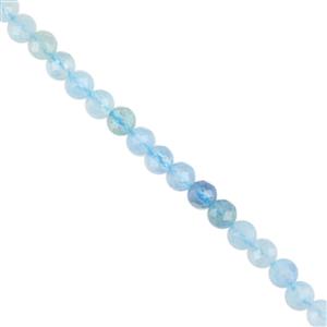 25cts Aquamarine Faceted Rounds Approx. 4mm, 39cm Strand
