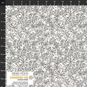 Flower Sketches Bunched Flowers White Fabric 0.5m 