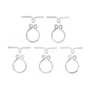 Silver Plated Base Metal Fancy Clasp, (30mm/22x18mm) Pack of 5 Pcs