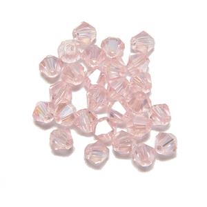 4mm Pink AB Glass Bicones, 25pcs