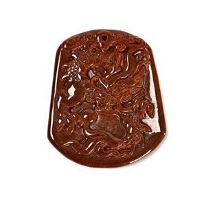 80cts Grade A Dark Red Jadeite Dragon Pendant, Approx 50-52x40-44mm, 1pc