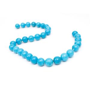 390cts Dyed Sleeping Beauty Blue Magnesite Plain Rounds Approx 12mm, 38cm Strand