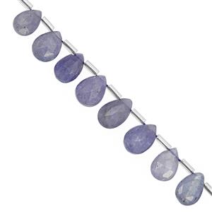 45cts Tanzanite Top Side Drill Faceted pear Approx 6x4 to 11x7mm, 21cm Strand with Spacers
