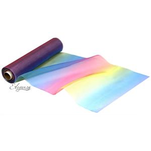 20m x 29cm Sheer Organza Rainbow