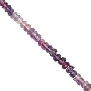 25cts Blue John Fluorite Faceted Roundelles Approx 2x1 to 4x3mm, 19cm Strand
