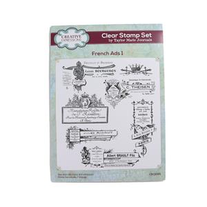Creative Expressions Taylor Made Journals French Ads 1  6 in x 8 in Clear Stamp Set