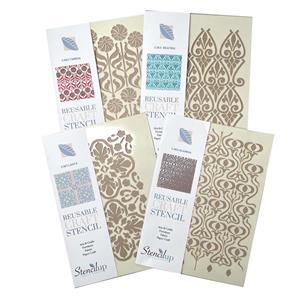 set of 4 Gothic style patterns. Adhesive-backed stencils