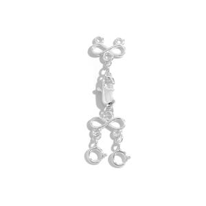 925 Sterling Silver Bow Multi Strand Connector Approx 40x10mm