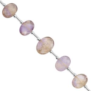 52cts Ametrine Centre Drill Faceted Oval Approx 10x7 to 16.5x12mm, 17cm Strand with Spacers