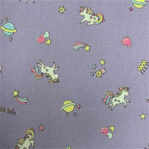 Pastel Life Unicorns On Lilac Fabric 0.5m - exclusive