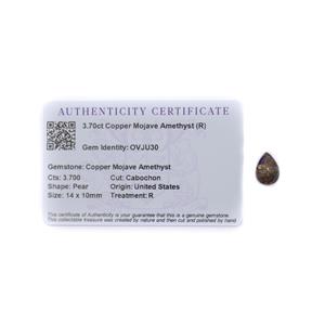 4cts Copper Mojave Amethyst 14x10mm Pear (R)