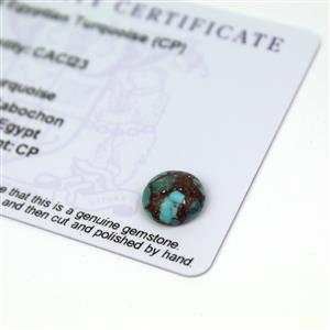 2.25cts Egyptian Turquoise 10x10mm Round  (CP)