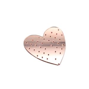 Rose Gold Mirror Acrylic Heart Earring Display Stand approx 11cm